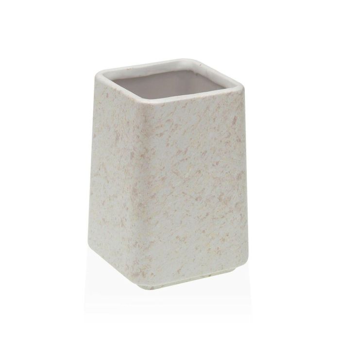Portacepillos de Dientes Versa Blanco Cerámica Plástico 7 x 10 x 7 cm Portacepillos de Dientes Versa Blanco Cerámica Plástico 7 x 10 x 7 cm