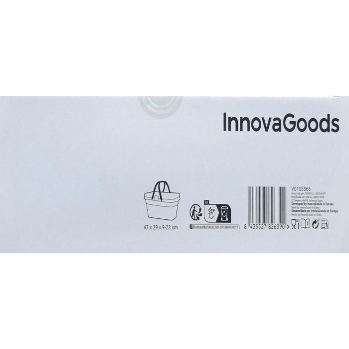 Cesta de Picnic Plegable con Tapa-Mesa Pickning InnovaGoods 18 Cesta de Picnic Plegable con Tapa-Mesa Pickning InnovaGoods 18