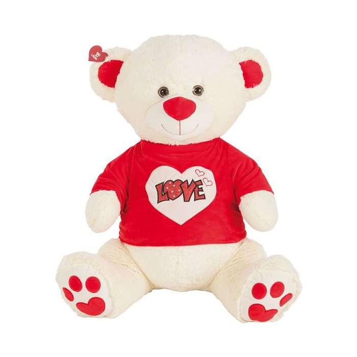 Peluche oso camiseta love purpurina 90 cm Peluche oso camiseta love purpurina 90 cm