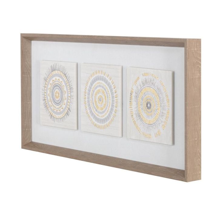 DKD Home Decor Cuadro Scandi Beige Natural Diseño Círculos Lienzo con Marco PS 63.5x28.6x4cm - Set 2 Unidades 1 DKD Home Decor Cuadro Scandi Beige Natural Diseño Círculos Lienzo con Marco PS 63.5x28.6x4cm - Set 2 Unidades 1