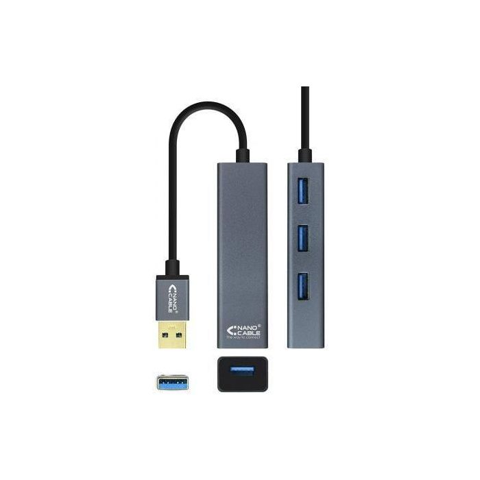 Hub USB 3.0 Nanocable 10.16.4402/ 4xUSB/ Gris 2 Hub USB 3.0 Nanocable 10.16.4402/ 4xUSB/ Gris 2