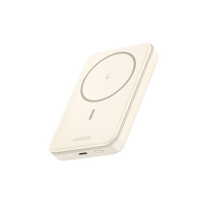 UGREEN 25208 Batería Externa 10000 mAh Cargador Inalámbrico Beige para iPhone 12-15 Series, Carga Rápida PD 20W 15