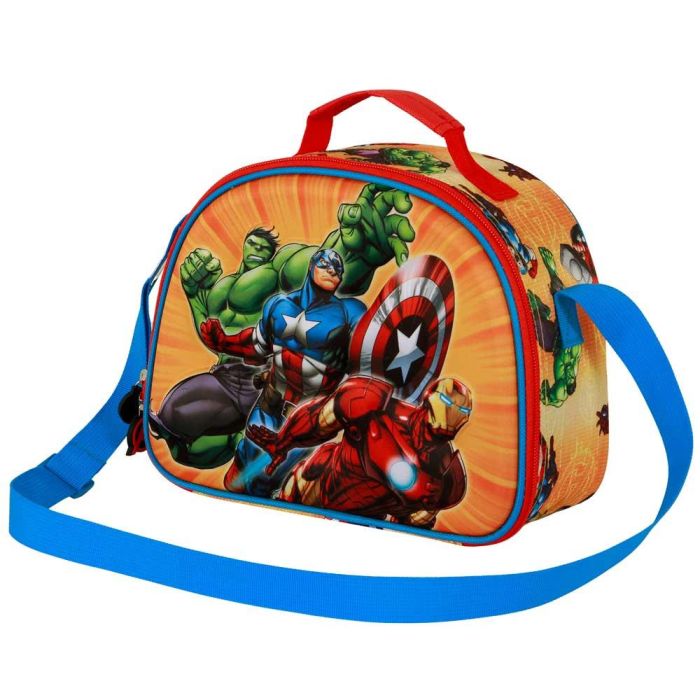 Bolsa Portamerienda 3D Attack Marvel Los Vengadores Rojo