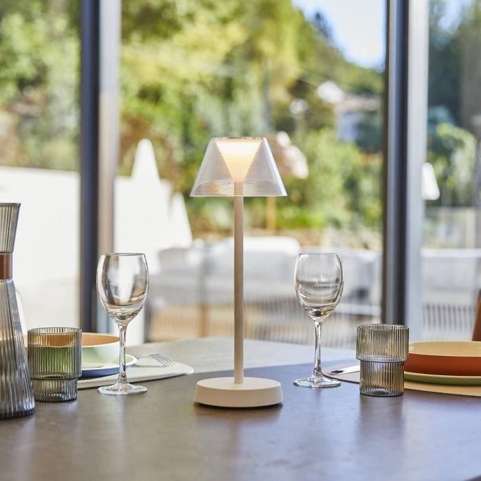 Lámpara de mesa inalámbrica - LUMISKY - BEVERLY WHITE - H34 cm - LED blanco cálido 4 Lámpara de mesa inalámbrica - LUMISKY - BEVERLY WHITE - H34 cm - LED blanco cálido 4