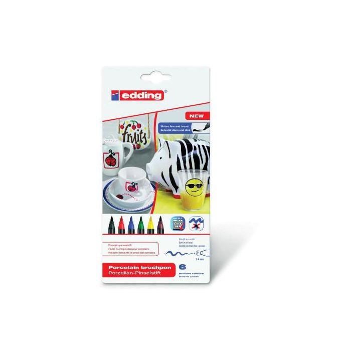 Edding 4200-6-S-000 Estuche Rotulador para Cerámica 6 Colores Básicos