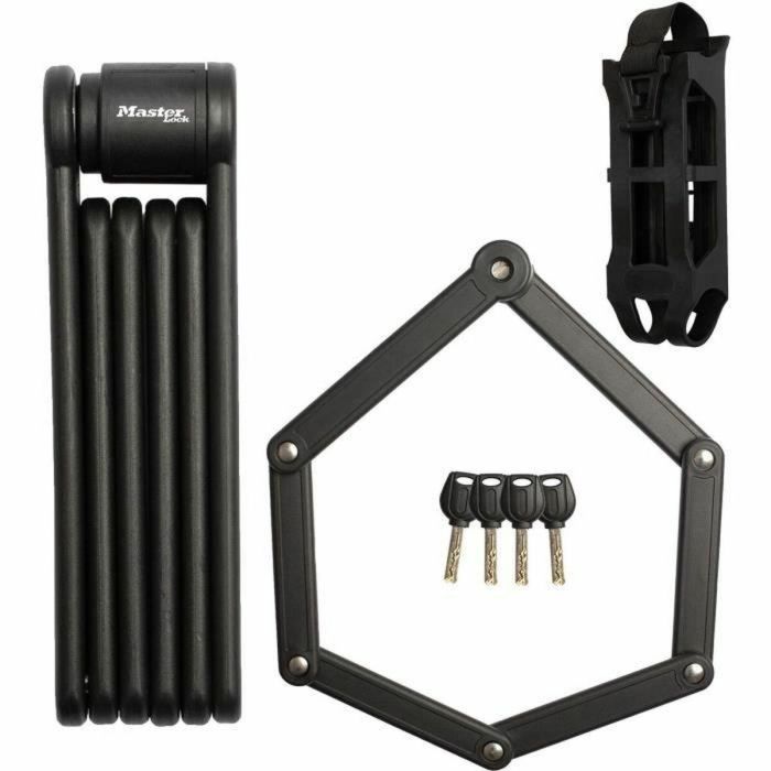 Master Lock 8335EURDPRO Candado de seguridad plegable para bicicleta, fabricado en acero endurecido, con 4 llaves y soporte incluido Master Lock 8335EURDPRO Candado de seguridad plegable para bicicleta, fabricado en acero endurecido, con 4 llaves y soporte incluido