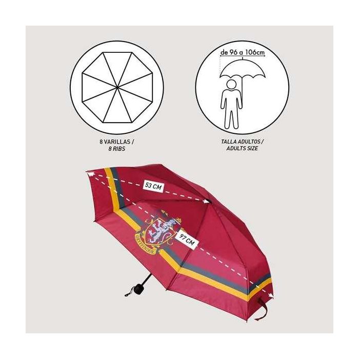 Paraguas manual plegable harry potter gryffindor t53c:53 cm 1