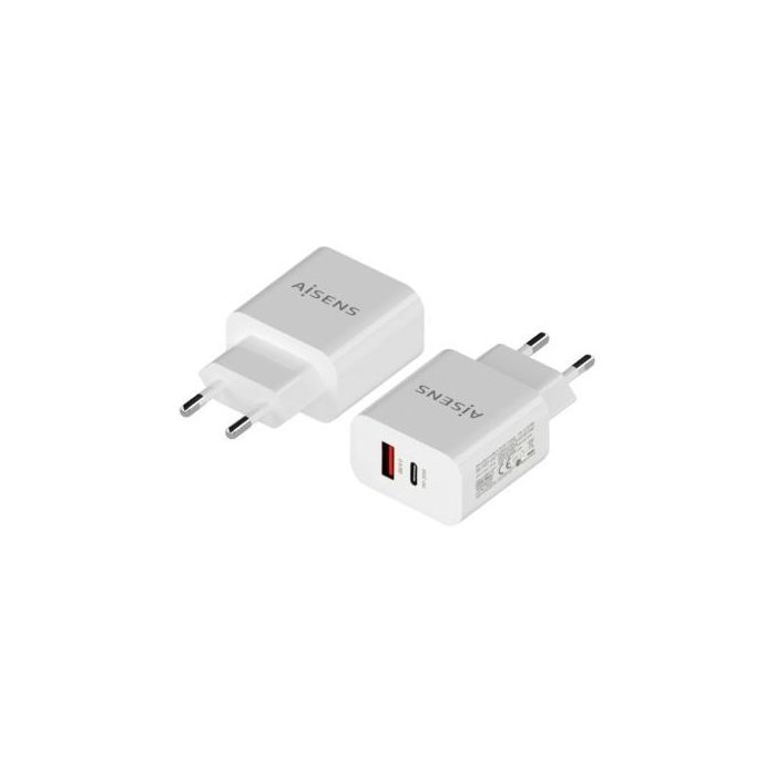 AISENS - CARGADOR 20W, 1xUSB-C PD3.0, 1xUSB-A QC3.0, BLANCO AISENS - CARGADOR 20W, 1xUSB-C PD3.0, 1xUSB-A QC3.0, BLANCO