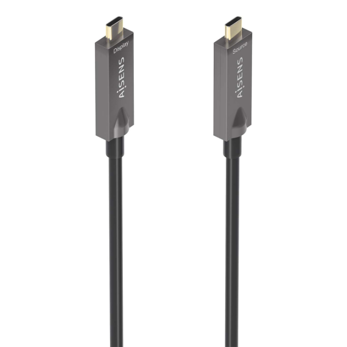 Aisens A157-0883 Cable USB 3.1 Gen2 Tipo-C Macho-Macho Full-Featured 10Gbps 60W 4K@60Hz Thunderbolt 3/4 Compatible 15m Negro