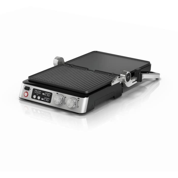 Parrilla multifunción - BRAUN - Multi Grill 7 - 2000 W - 3 posiciones de calentamiento - Negro/Acero 2