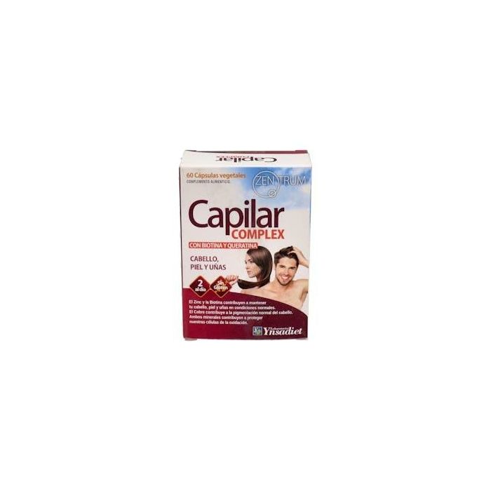 YNSADIET Capilar Complex 60 cápsulas para la salud del cabello con Biotina, Queratina, Sabal, Zinc y Cobre
