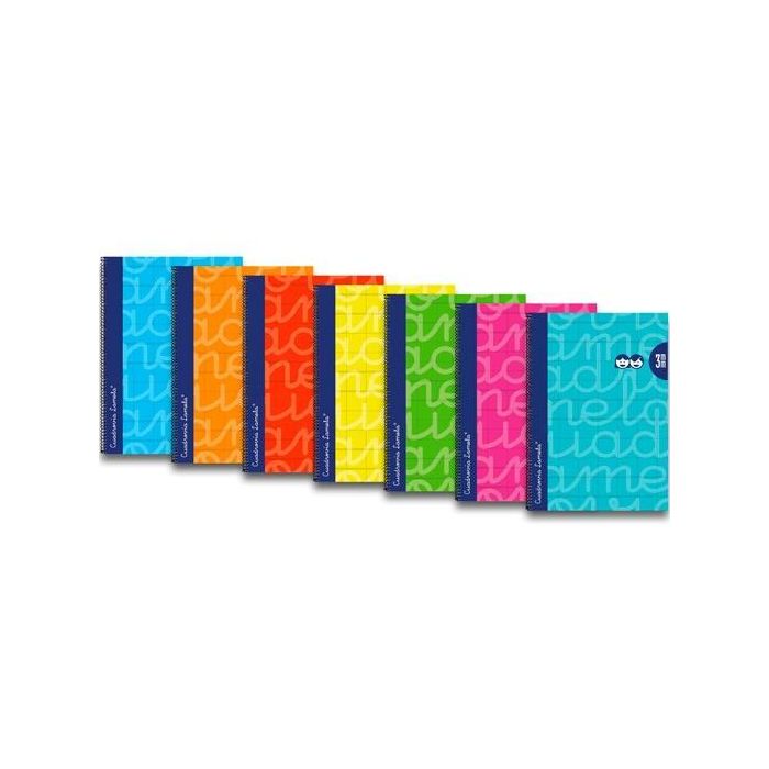 Lamela Bloc Tapa Forrada Fº 80H Cuadrovia 3 Mm Surtido (6 Col.) (Set de 6)