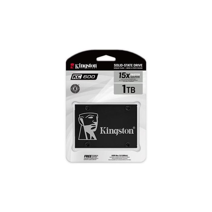 Kingston KC600 SKC600/1024G SSD 1TB SATA III 3D TLC - 550MB/s Lectura, 520MB/s Escritura 1 Kingston KC600 SKC600/1024G SSD 1TB SATA III 3D TLC - 550MB/s Lectura, 520MB/s Escritura 1