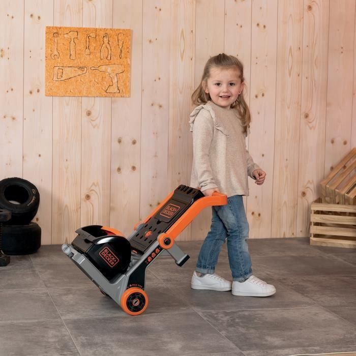 Smoby - Black+Decker - Carretilla de mano + caja 3 en 1 2