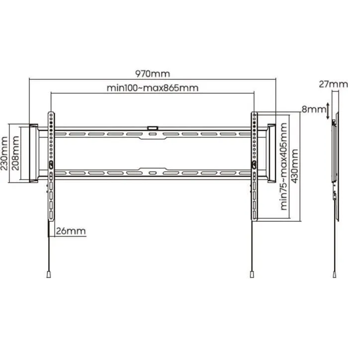 Stell Soporte TV Fijo SLIM Acero SHO 7210 3