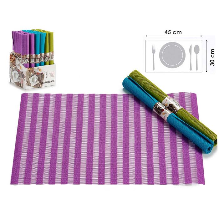 Salvamantel Kinvara 30x45 cm, rayas colores vivos - Morado, Verde, Azul (72 Unidades)