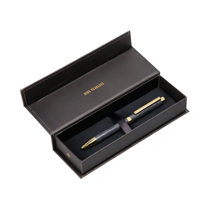 Belius Wild West Bolígrafo Aluminio Negro Dorado Tinta Azul Caja Diseño 4