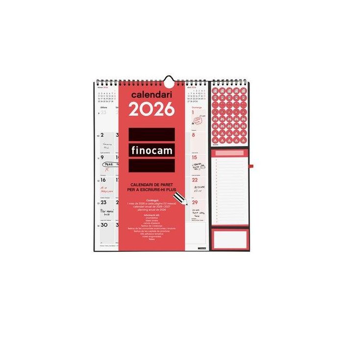 Calendari (2026) Catalan Finocam Paret Mensual Per Escriure Plus 300X330
