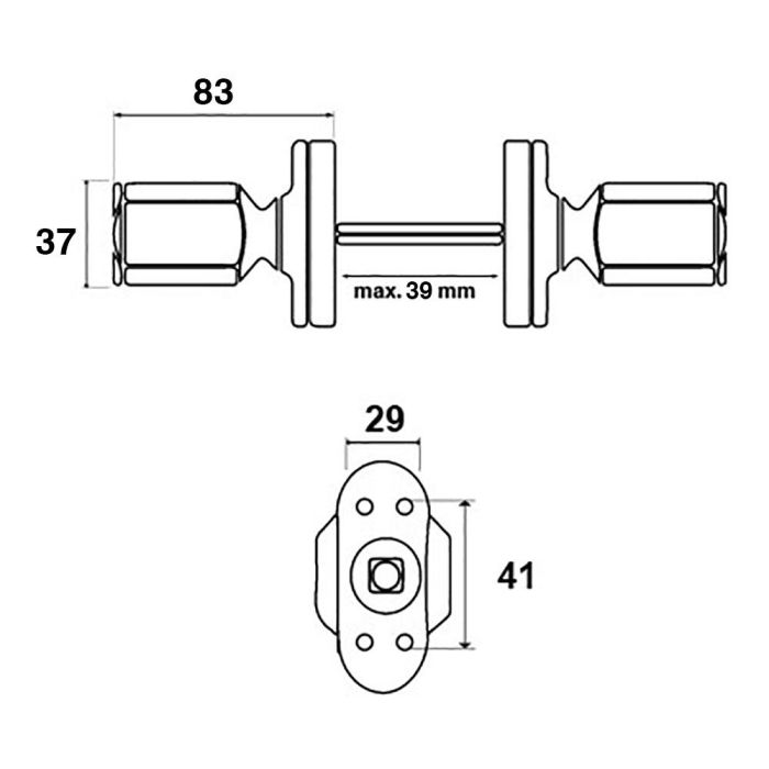 Pomo recuperable 6807 de aluminio negro 2