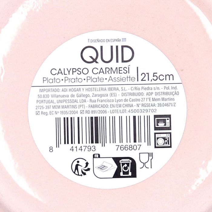 Plato Hondo Cerámico Calypso Quid 21,5 cm (12 Unidades) 1 Plato Hondo Cerámico Calypso Quid 21,5 cm (12 Unidades) 1