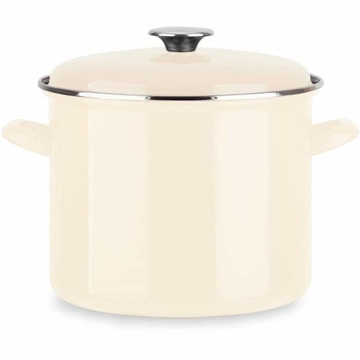 Baumalu BAU3216383109309 Fuente de Cocción Esmaltada 26x20 cm, Apta para Inducción y Todo Tipo de Fuegos, Marfil