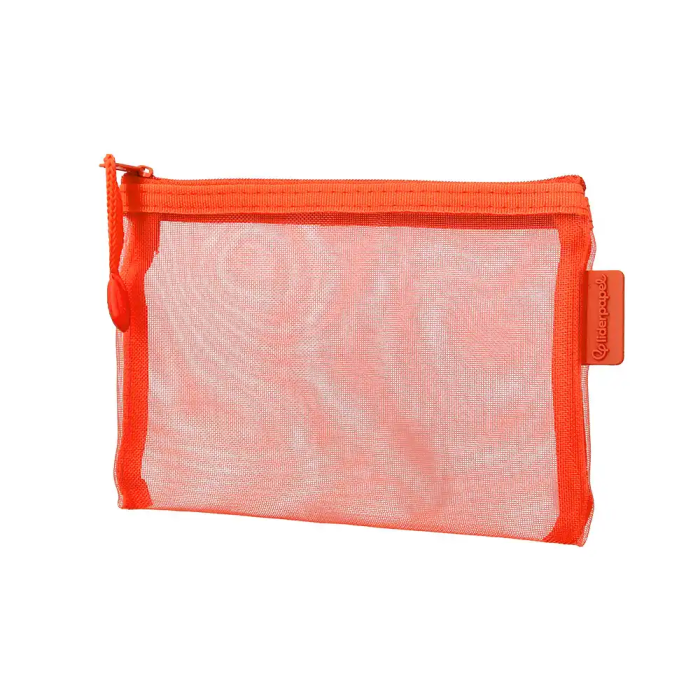 Liderpapel Bolsa zipper bag de poliéster transpirable multiusos DIN A6 para documentos, papelería, cosméticos y cables, color naranja 2