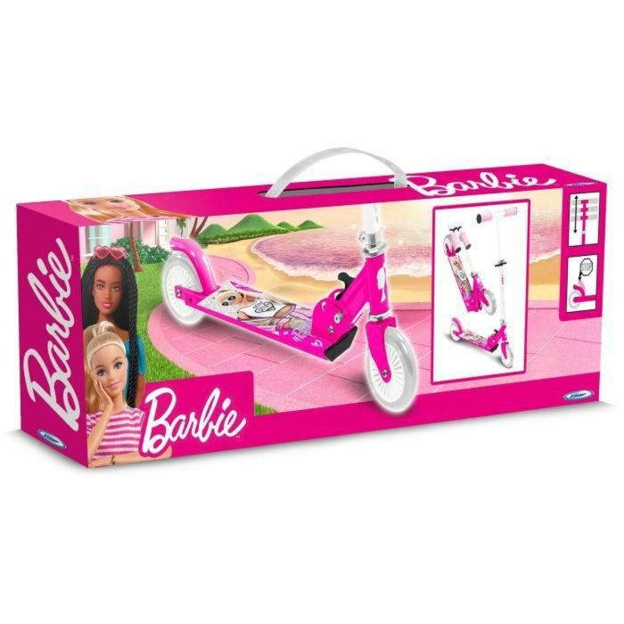 Stamp Patinete Plegable Barbie - Rodamientos ABEC 5, Freno de Pie, Altura Ajustable, Plataforma de Aluminio, Manijas de Espuma 1
