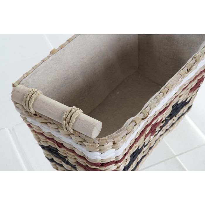 Cesta Colonial DKD Home Decor Natural Granate 27 x 24 x 39 cm Set de 3 1