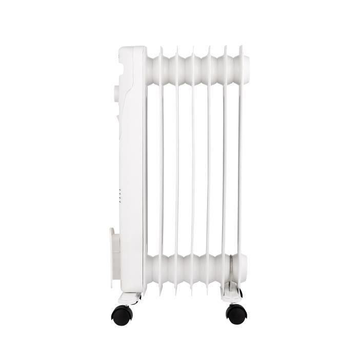 Oceanic OCEABH1500W2 Baño de aceite de radiador eléctrico 1500W - 3 potencias, 7 Elementos, Blanco, Móvil 4