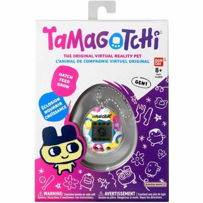 Bandai Tamagotchi original BAN3296580429578 Estilo Memphis mascota electrónica virtual con pantalla a color, 3 botones y juegos 1