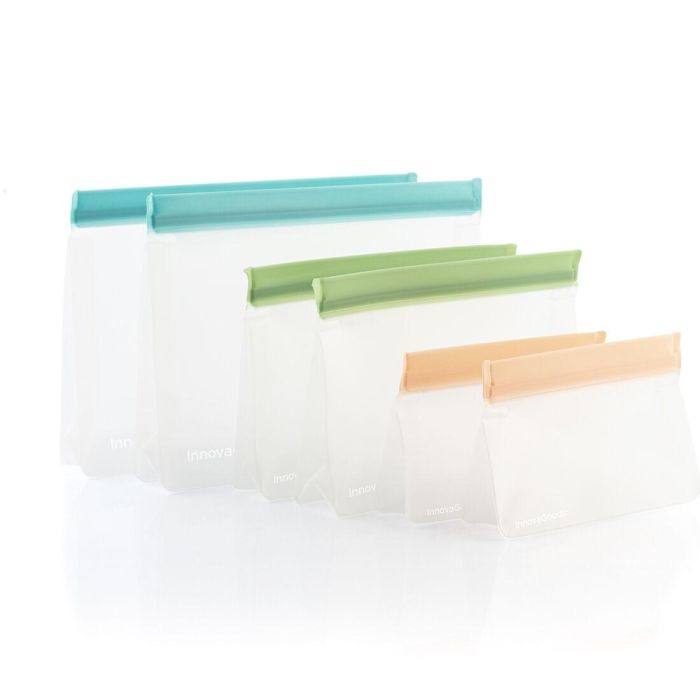 Set de Bolsas Reutilizables Herméticas Zags InnovaGoods 6 Unidades 3 Set de Bolsas Reutilizables Herméticas Zags InnovaGoods 6 Unidades 3
