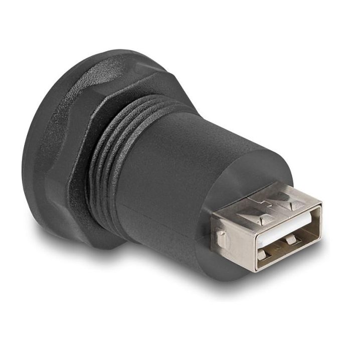 DeLOCK Conector USB 2.0 Tipo Mini-B Hembra a USB Tipo-A Hembra, Negro, Integrado para Montaje en Panel, 1 Pieza 1
