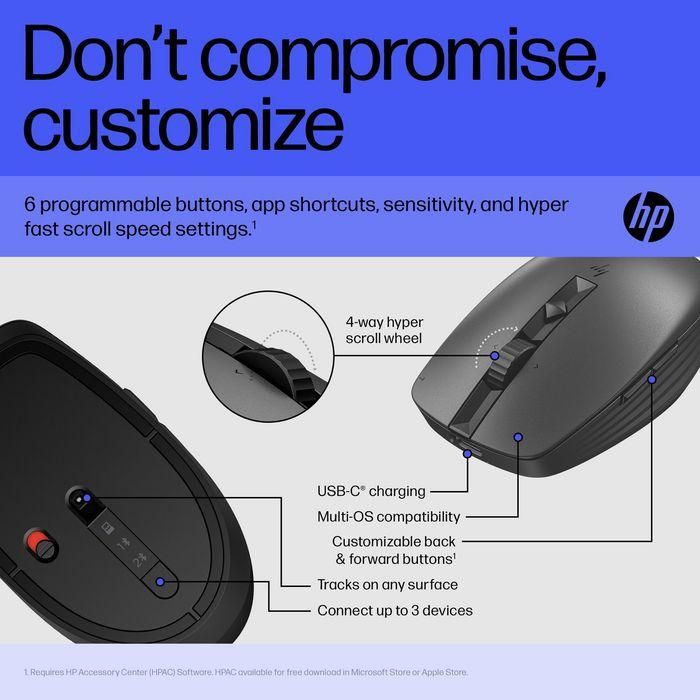 HP Ratón 715 Inalámbrico Multidispositivo 3000Dpi Recargable Negro 8 HP Ratón 715 Inalámbrico Multidispositivo 3000Dpi Recargable Negro 8