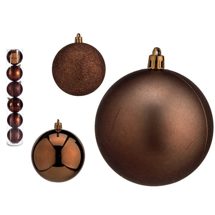 Set 6 Bolas Navidad Marrón 8 cm Krist+ (24 Unidades) Set 6 Bolas Navidad Marrón 8 cm Krist+ (24 Unidades)