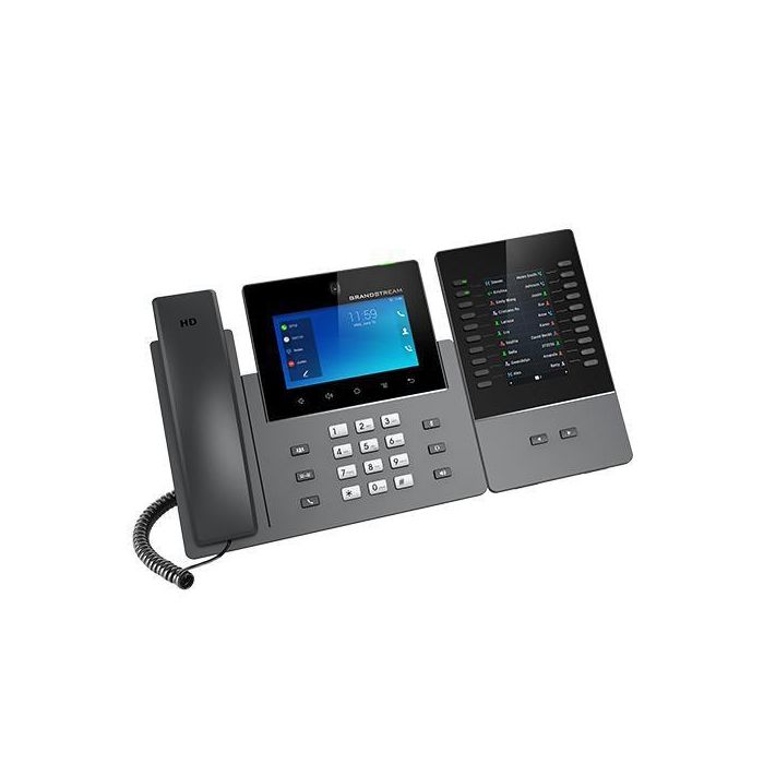 Grandstream 5.0 inch 1280×720 capacitive touch screen (5 points) IPS LCD, Dual switched 10/ 100/ 1000 Mbps ports with integrated PoE/PoE+, Tiltable 2 mega-pixel CMOS camera with privacy shutter, 1080P@30fps, Bluetooth 5.0, Runs Android 11.0 2 Grandstream 5.0 inch 1280×720 capacitive touch screen (5 points) IPS LCD, Dual switched 10/ 100/ 1000 Mbps ports with integrated PoE/PoE+, Tiltable 2 mega-pixel CMOS camera with privacy shutter, 1080P@30fps, Bluetooth 5.0, Runs Android 11.0 2