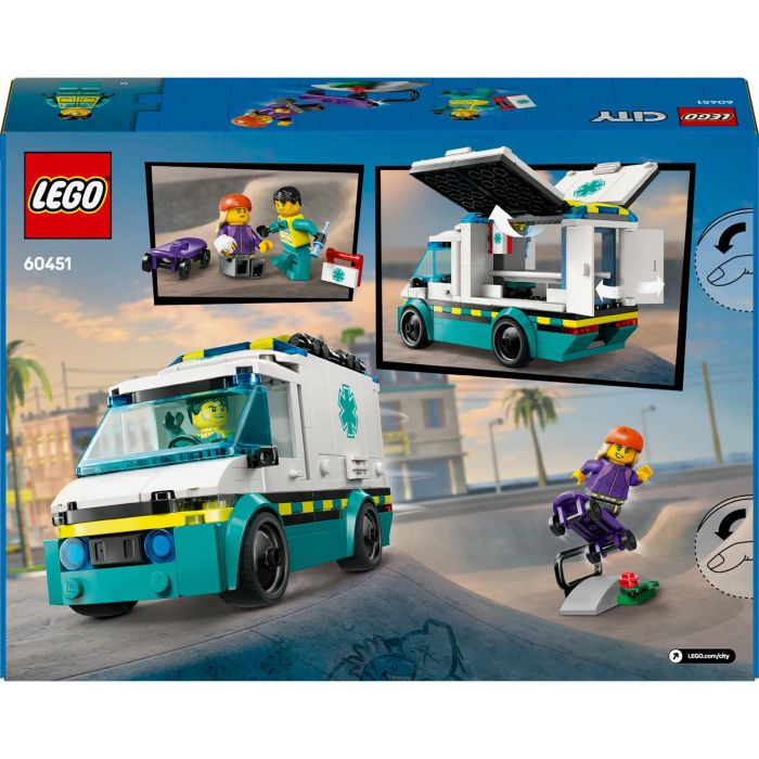 LEGO 60451 City Ambulancia de Emergencias, Juego de Construcción, 184 Piezas, Juguete para Niños de 5+ Años 8