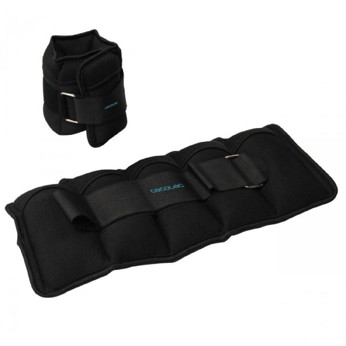 Muñequera con Peso Cecotec Drumfit AnkelBell 1000 Neo Negro 1 Kg + 1 Kg 2 Unidades