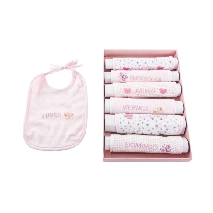 Babero Baby DKD Home Decor Rosa Azul 29 x 3 x 19 cm Set de 7 (4 Unidades) 1 Babero Baby DKD Home Decor Rosa Azul 29 x 3 x 19 cm Set de 7 (4 Unidades) 1