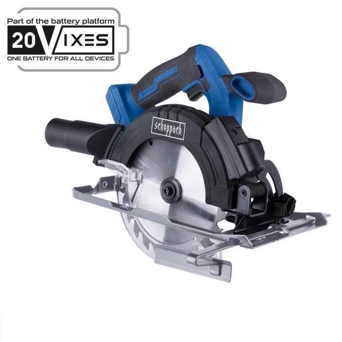 Sierra circular - SCHEPPACH - 20V IXES - 165mm - corte máximo 53mm/90° - 4300rpm - sin batería ni cargador - C-HCS165-X