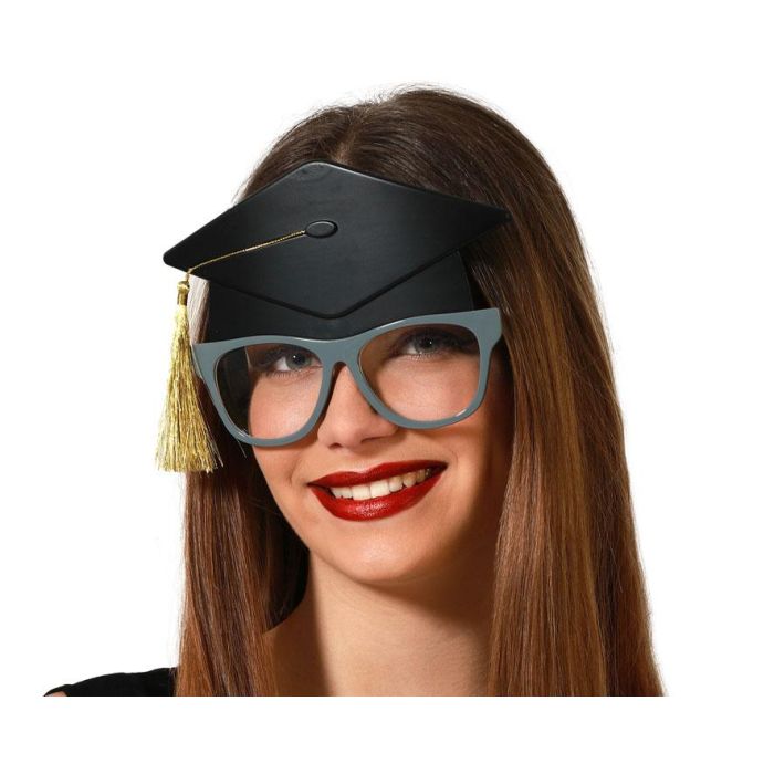 Gafas Graduación Con Birrete y Borla Dorada para Adultos, Divertidas y Perfectas para Fiestas y Sesiones Fotográficas