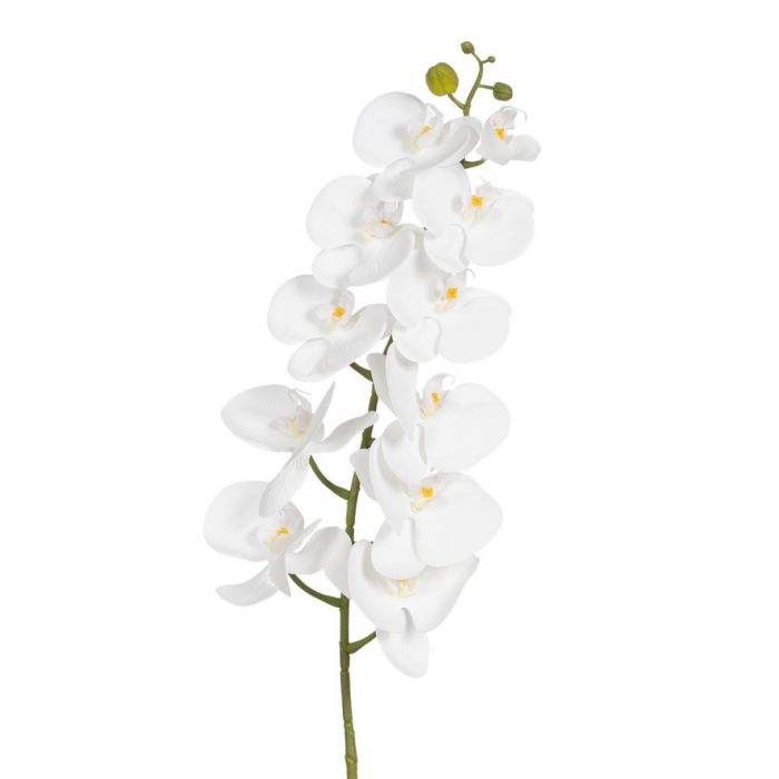 Flor Orquídea Blanco Tejido Decoración 107 cm