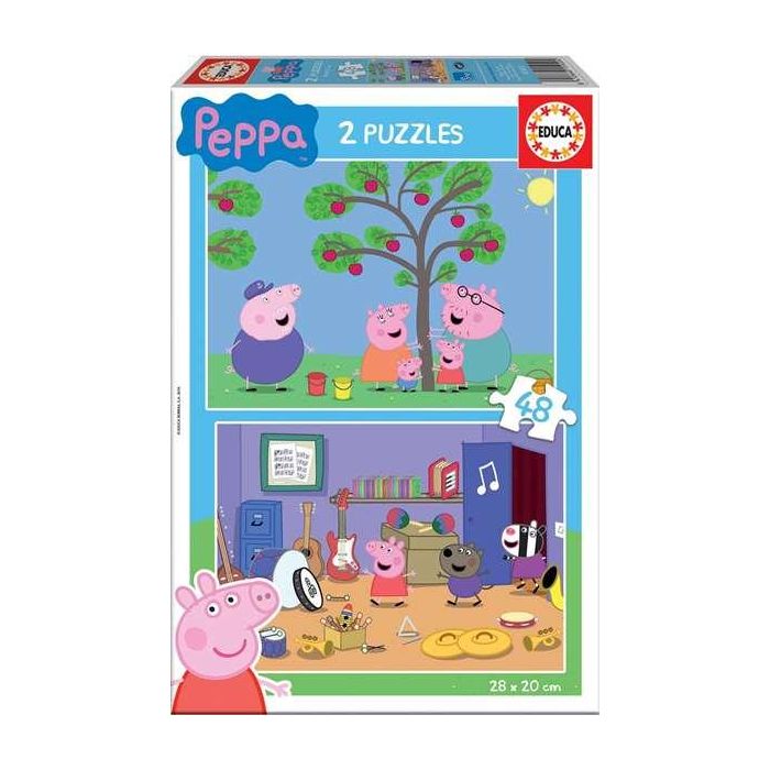 Puzzle 2x48 piezas pepa pig 3