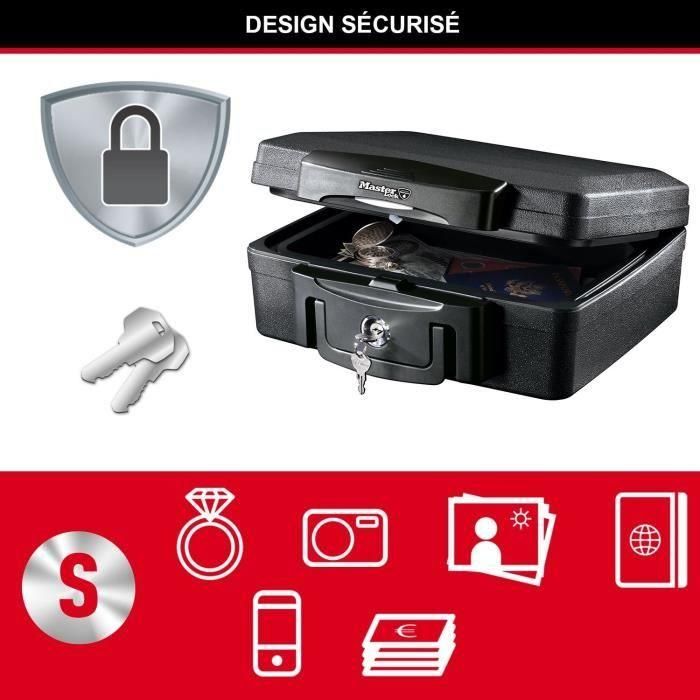 MASTER LOCK Estuche de seguridad / Caja fuerte - Ignífugo e impermeable - Formato S - 4,9L 5 MASTER LOCK Estuche de seguridad / Caja fuerte - Ignífugo e impermeable - Formato S - 4,9L 5