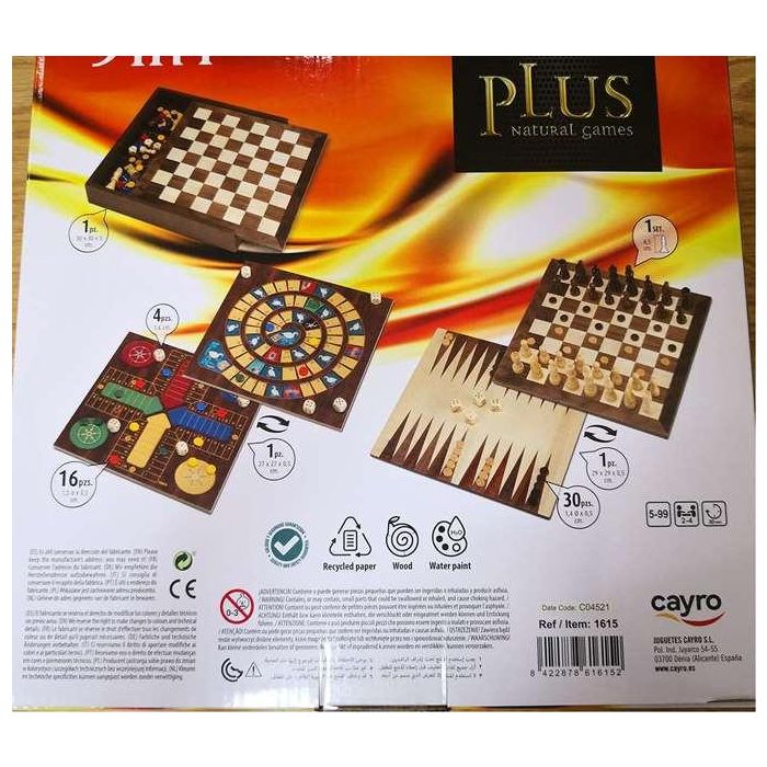 Juegos de madera plus en caja con accesorios set 5 juegos 29x29 cms. 4 Juegos de madera plus en caja con accesorios set 5 juegos 29x29 cms. 4
