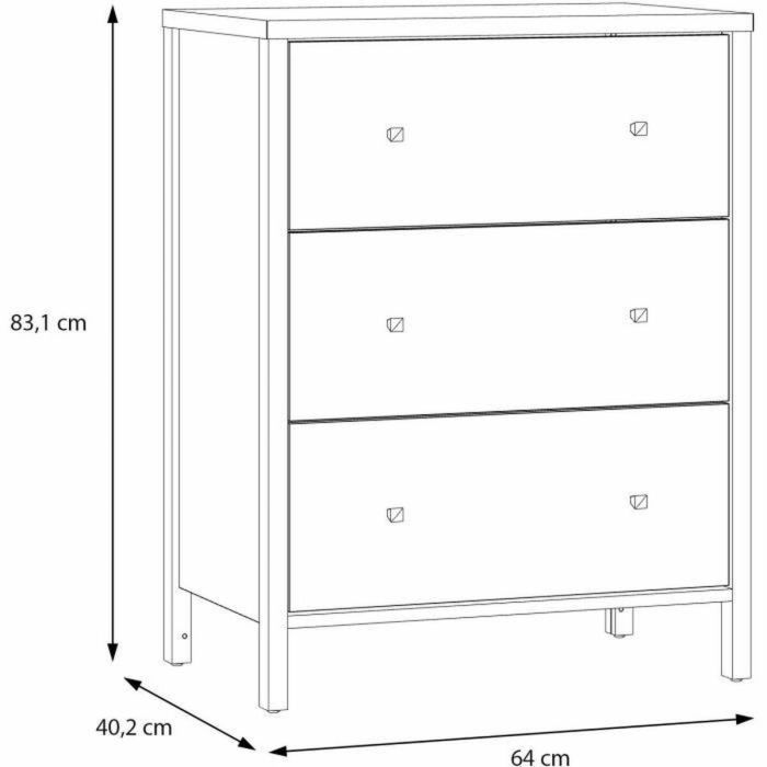 IPSARION Mueble de Baño IPQZ2111 Blanco 3 Cajones L64 x P40 x H83 cm 1 IPSARION Mueble de Baño IPQZ2111 Blanco 3 Cajones L64 x P40 x H83 cm 1