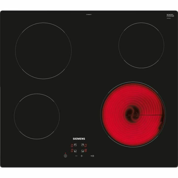 Tabla vitro 60cm Siemens - ET61RBEB8E - Tipo de comando: en el diseño delantero: sin marco - Zona simple - Negro