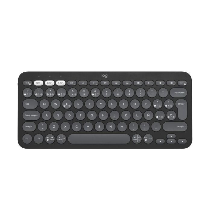 Teclado Inalámbrico Logitech Pebble Keys 2 K380s Qwerty Español Negro Gris Grafito