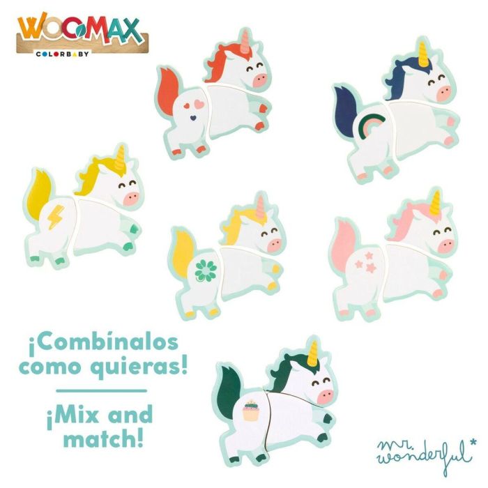 Puzzle Infantil de Madera Mr. Wonderful Unicornio + 3 Años 3 Piezas (12 Unidades) 5