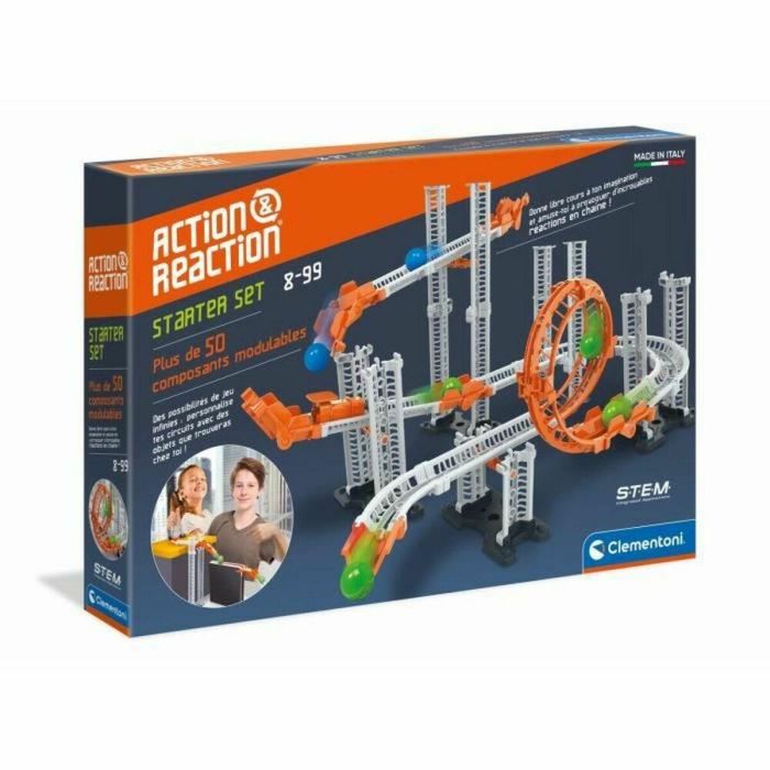 Clementoni Action & Reaction Starter Set - Juego de Construcción Científico de Física para Niños con Circuito de Canicas y Acelerador 0 Clementoni Action & Reaction Starter Set - Juego de Construcción Científico de Física para Niños con Circuito de Canicas y Acelerador 0