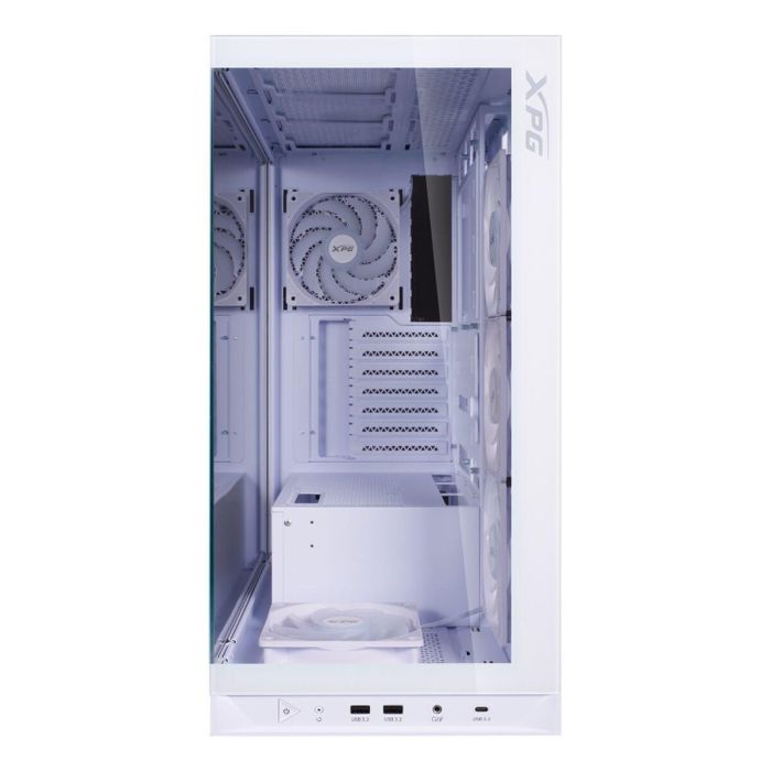 XPG Invader X BTF Torre PC Midi Blanca ATX Conector Inverso Compatible Micro-ATX Mini-ITX Ventana Vidrio Templado 4 Ventiladores Flujo Aire 1